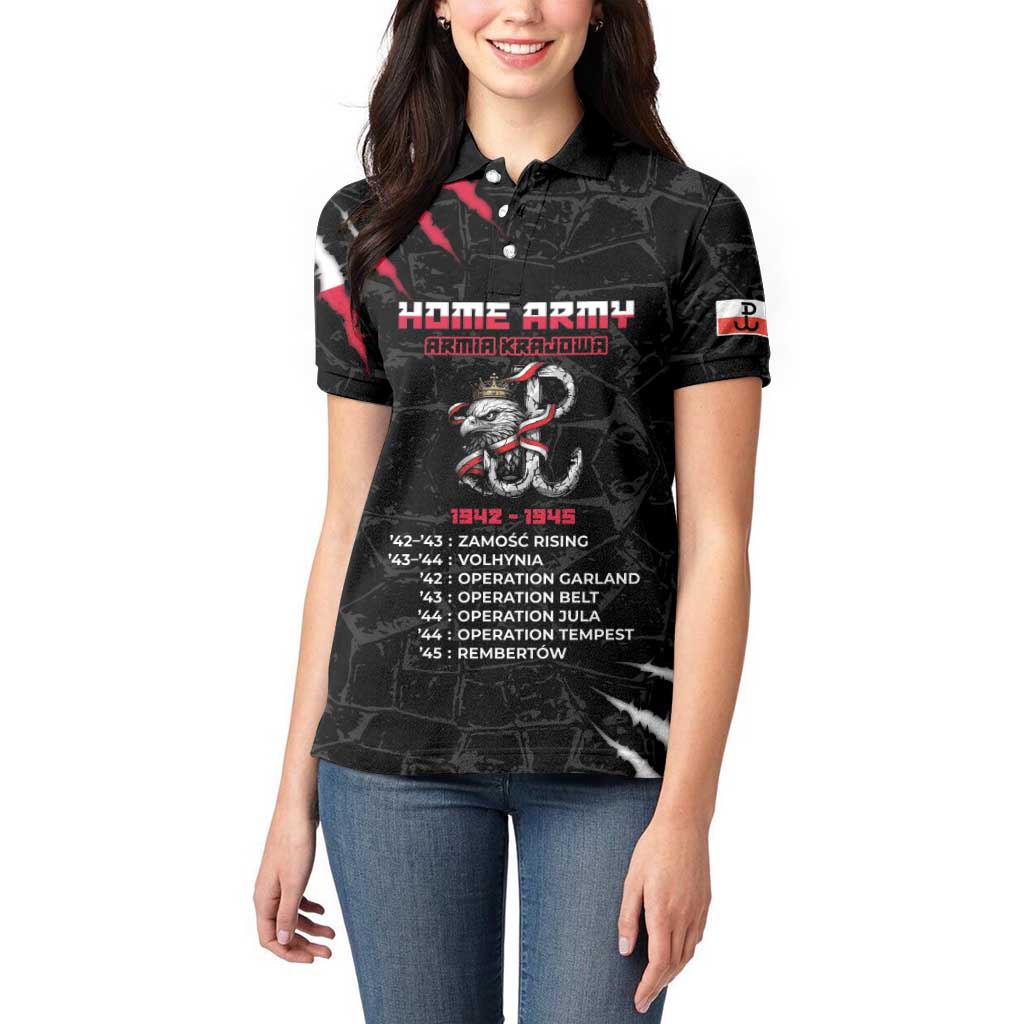 Personalized Poland Home Army Women Polo Shirt Armia Krajowa 1942 To 1945