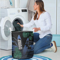 Surfing Laundry Basket Retro Waves Dot Halftone