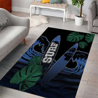 Surfing Area Rug Retro Waves Dot Halftone
