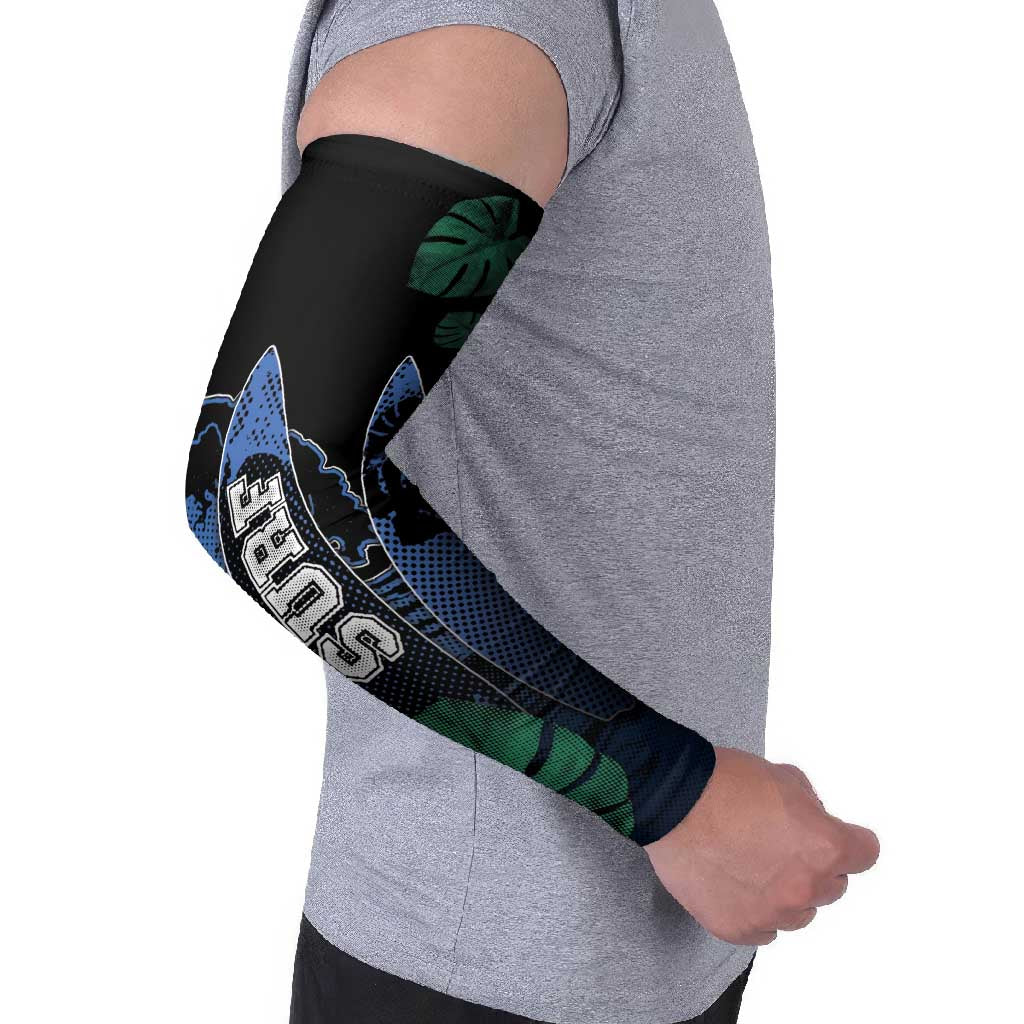 Custom Surfing Arm Sleeves Retro Waves Dot Halftone
