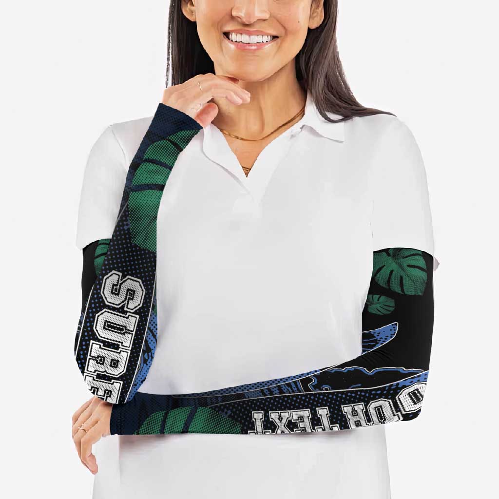 Custom Surfing Arm Sleeves Retro Waves Dot Halftone