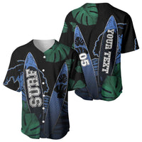 Custom Surfing Baseball Jersey Retro Waves Dot Halftone