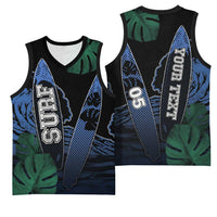 Custom Surfing Basketball Jersey Retro Waves Dot Halftone