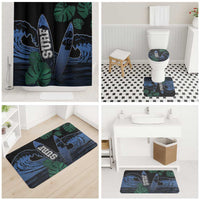 Surfing Bathroom Set Retro Waves Dot Halftone