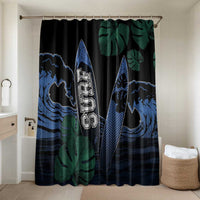 Surfing Bathroom Set Retro Waves Dot Halftone