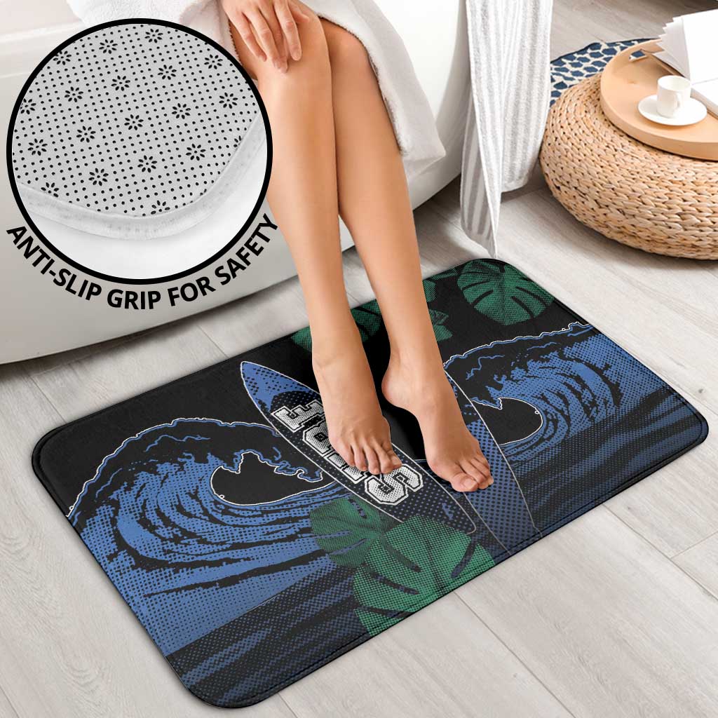 Surfing Bathroom Set Retro Waves Dot Halftone