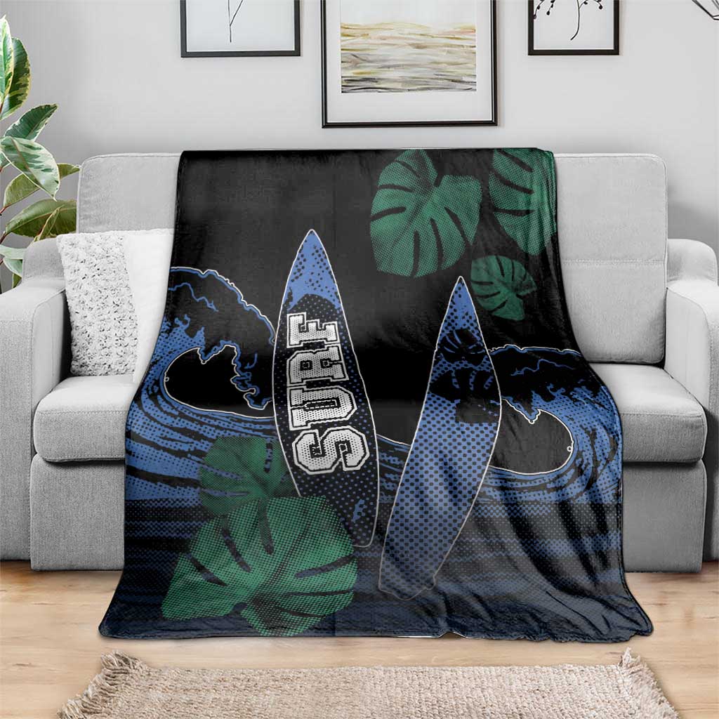 Surfing Blanket Retro Waves Dot Halftone
