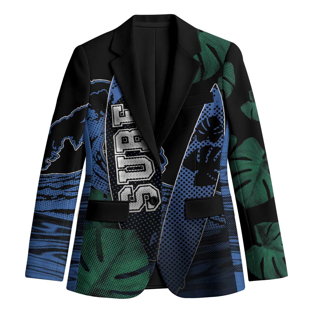 Custom Surfing Blazer Retro Waves Dot Halftone
