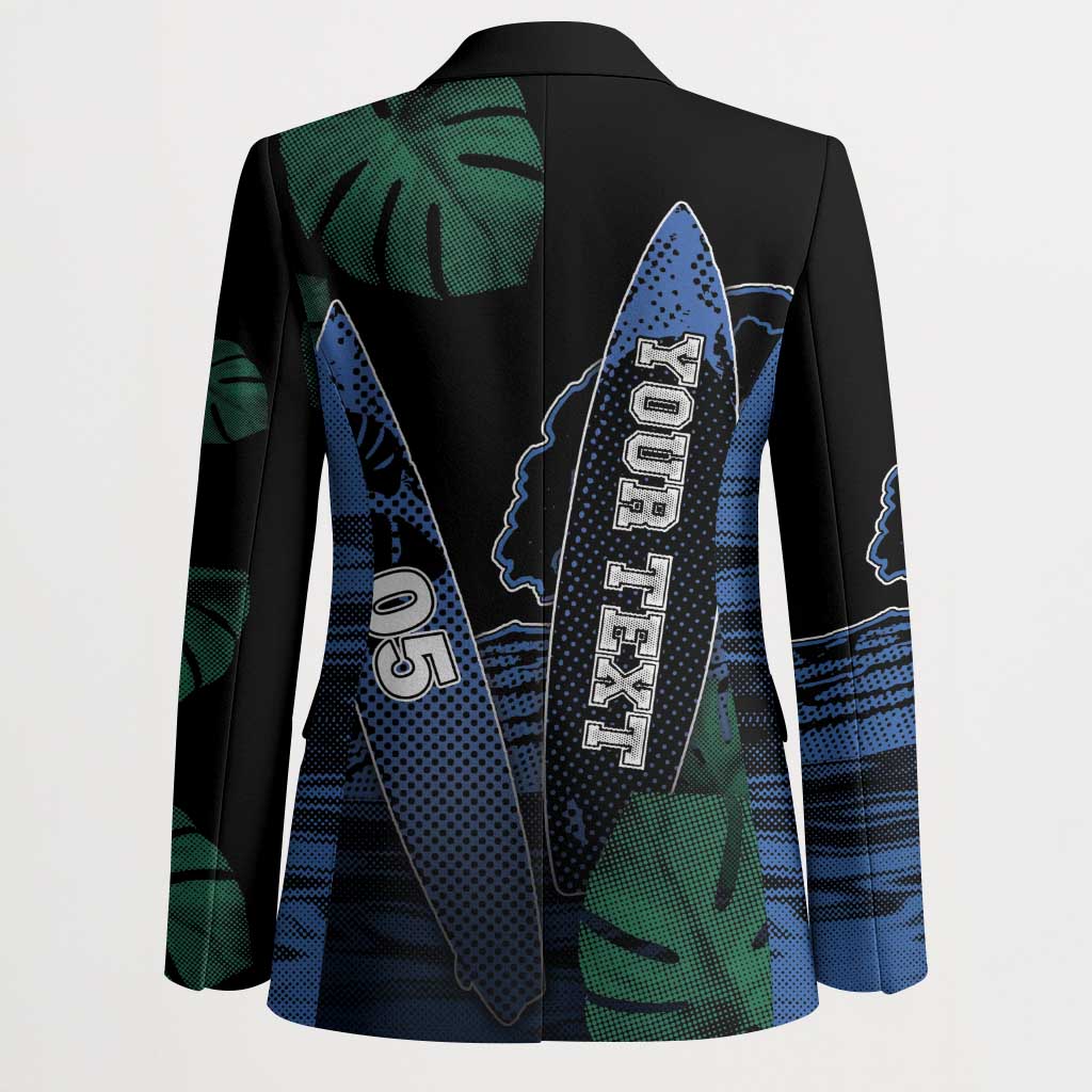 Custom Surfing Blazer Retro Waves Dot Halftone
