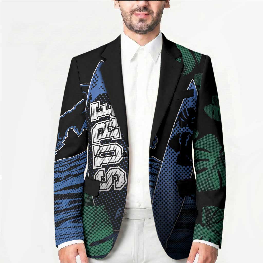 Custom Surfing Blazer Retro Waves Dot Halftone