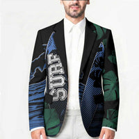 Custom Surfing Blazer Retro Waves Dot Halftone