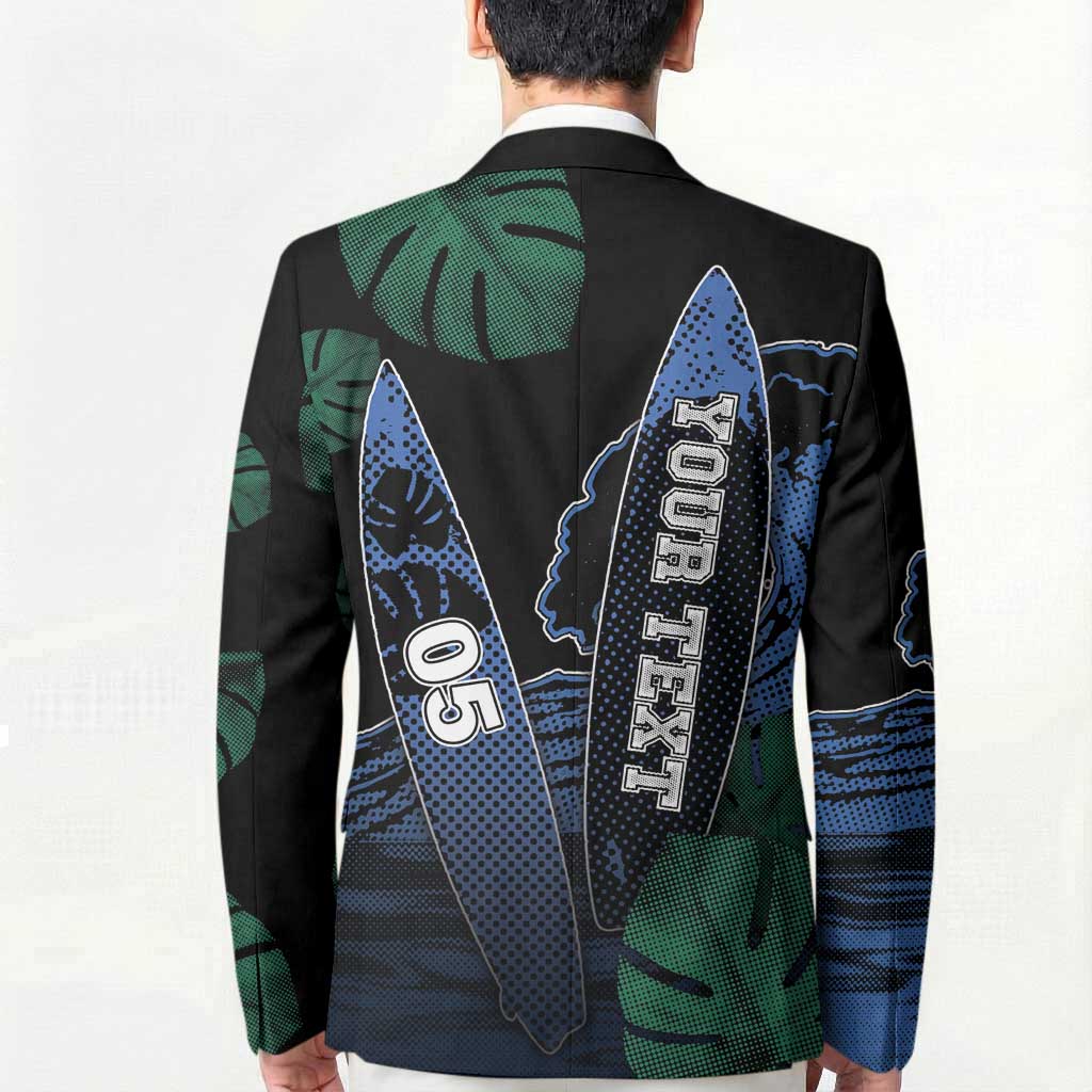 Custom Surfing Blazer Retro Waves Dot Halftone