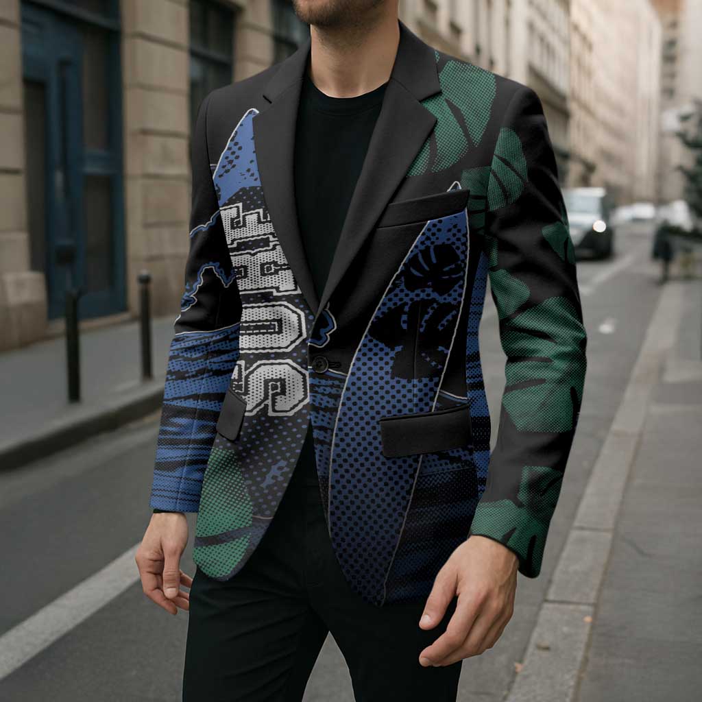 Custom Surfing Blazer Retro Waves Dot Halftone