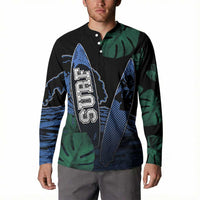 Custom Surfing Button Sweatshirt Retro Waves Dot Halftone