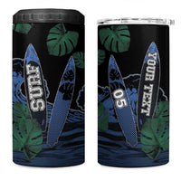 Custom Surfing 4 in 1 Can Cooler Tumbler Retro Waves Dot Halftone