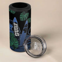 Custom Surfing 4 in 1 Can Cooler Tumbler Retro Waves Dot Halftone