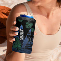 Custom Surfing 4 in 1 Can Cooler Tumbler Retro Waves Dot Halftone