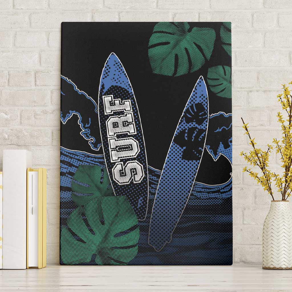 Surfing Canvas Wall Art Retro Waves Dot Halftone