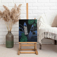 Surfing Canvas Wall Art Retro Waves Dot Halftone