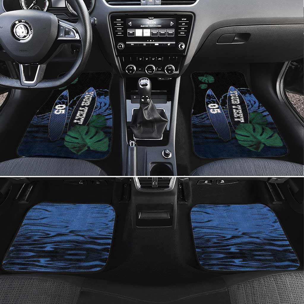 Custom Surfing Car Mats Retro Waves Dot Halftone