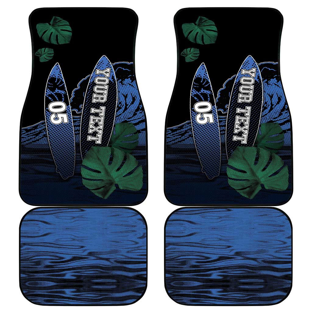 Custom Surfing Car Mats Retro Waves Dot Halftone