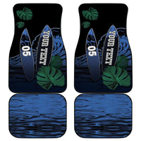 Custom Surfing Car Mats Retro Waves Dot Halftone