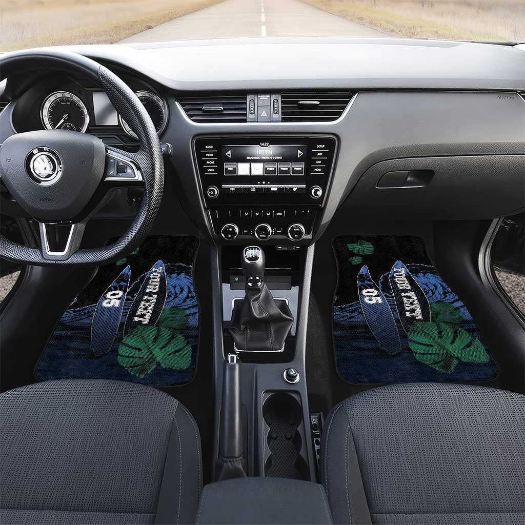 Custom Surfing Car Mats Retro Waves Dot Halftone