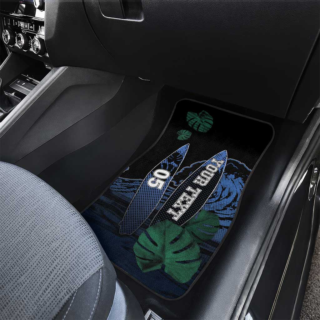 Custom Surfing Car Mats Retro Waves Dot Halftone