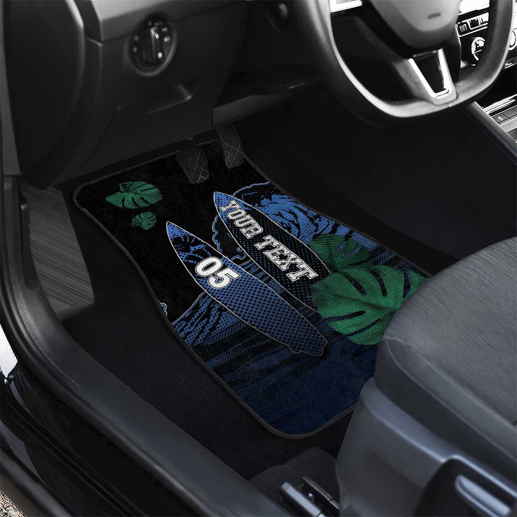 Custom Surfing Car Mats Retro Waves Dot Halftone