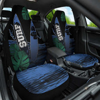 Surfing Car Seat Cover Retro Waves Dot Halftone