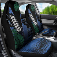 Surfing Car Seat Cover Retro Waves Dot Halftone