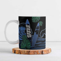 Custom Surfing Ceramic Mug Retro Waves Dot Halftone