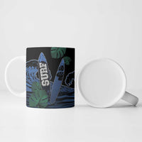 Custom Surfing Ceramic Mug Retro Waves Dot Halftone