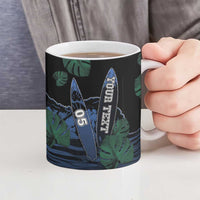 Custom Surfing Ceramic Mug Retro Waves Dot Halftone
