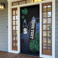 Custom Surfing Door Cover Retro Waves Dot Halftone