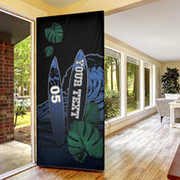 Custom Surfing Door Cover Retro Waves Dot Halftone