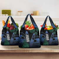 Surfing Grocery Bag Retro Waves Dot Halftone