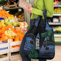 Surfing Grocery Bag Retro Waves Dot Halftone
