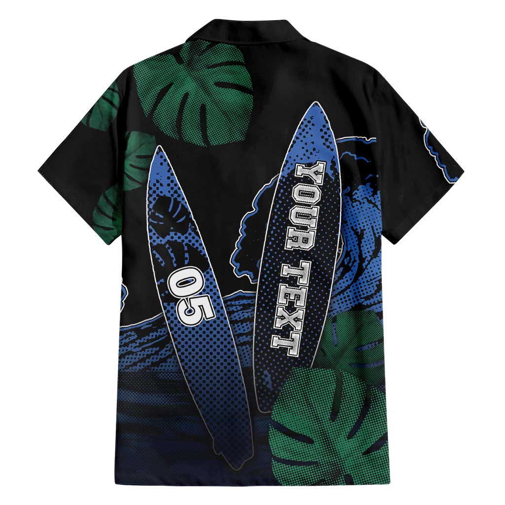 Custom Surfing Hawaiian Shirt Retro Waves Dot Halftone
