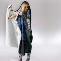 Surfing Hooded Blanket Retro Waves Dot Halftone