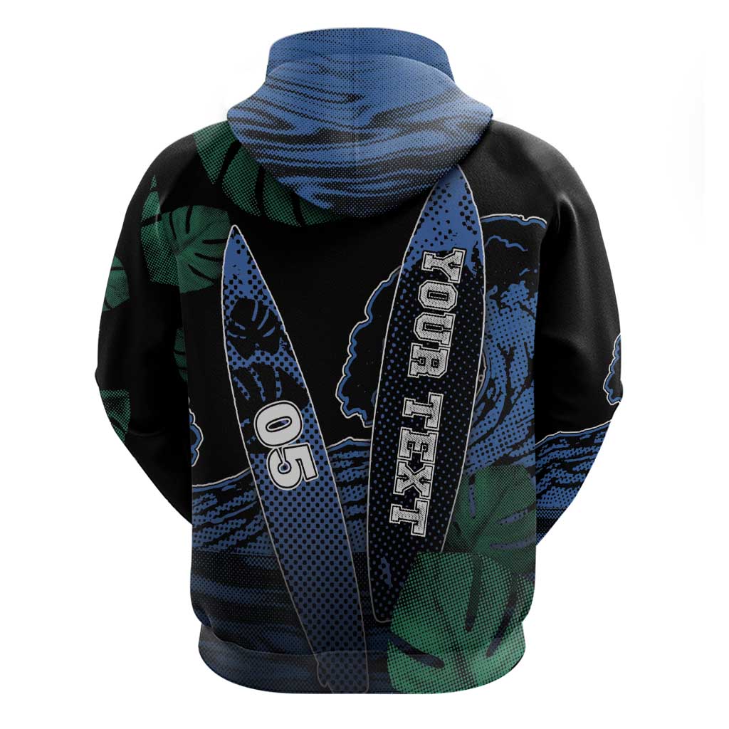 Custom Surfing Hoodie Retro Waves Dot Halftone