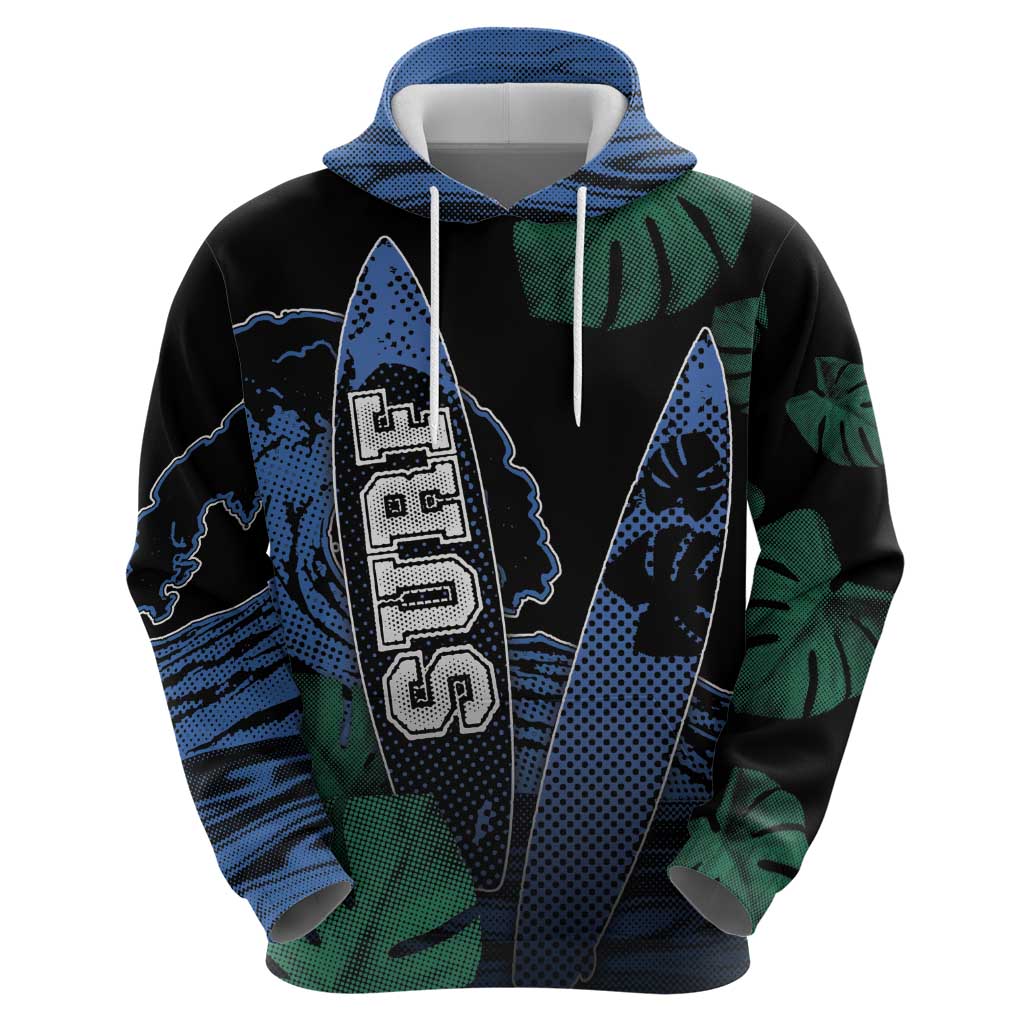 Custom Surfing Hoodie Retro Waves Dot Halftone