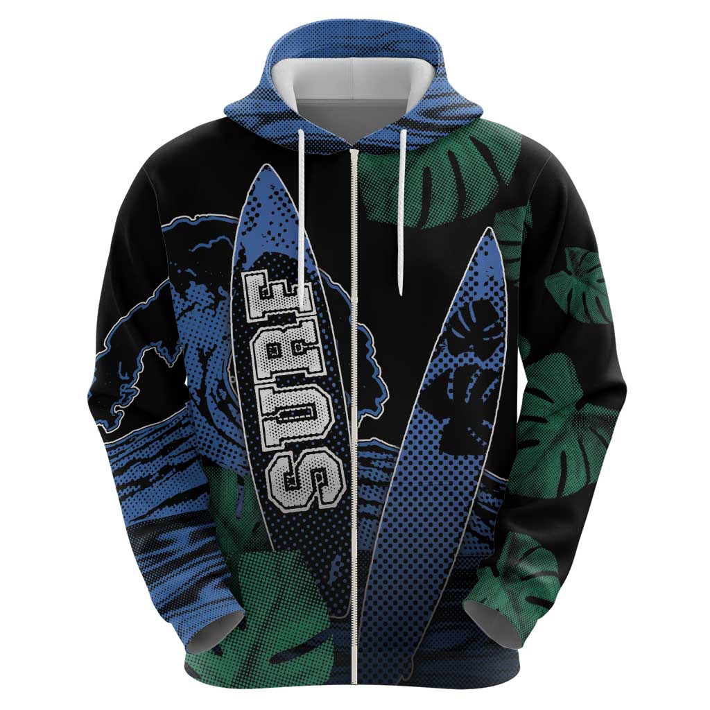 Custom Surfing Hoodie Retro Waves Dot Halftone