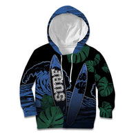 Custom Surfing Kid Hoodie Retro Waves Dot Halftone