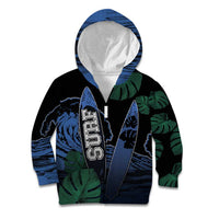 Custom Surfing Kid Hoodie Retro Waves Dot Halftone