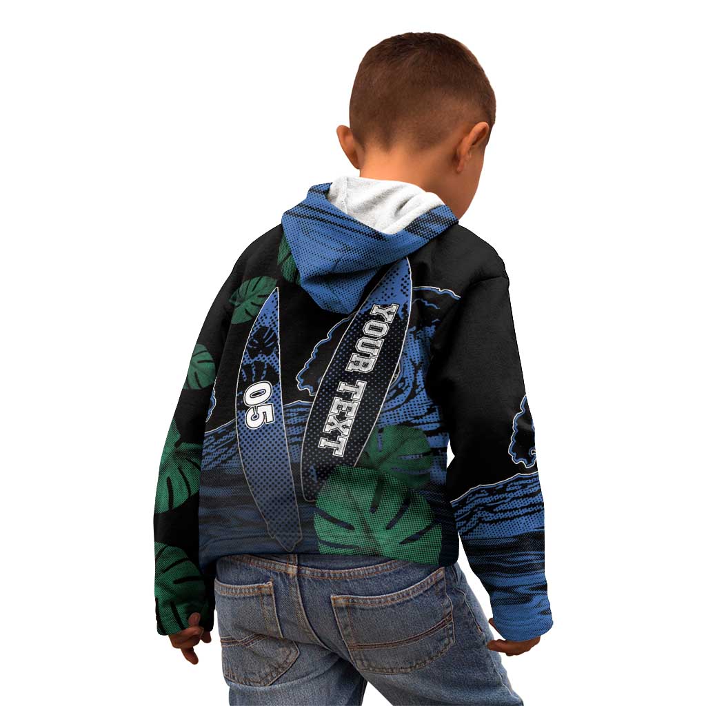 Custom Surfing Kid Hoodie Retro Waves Dot Halftone