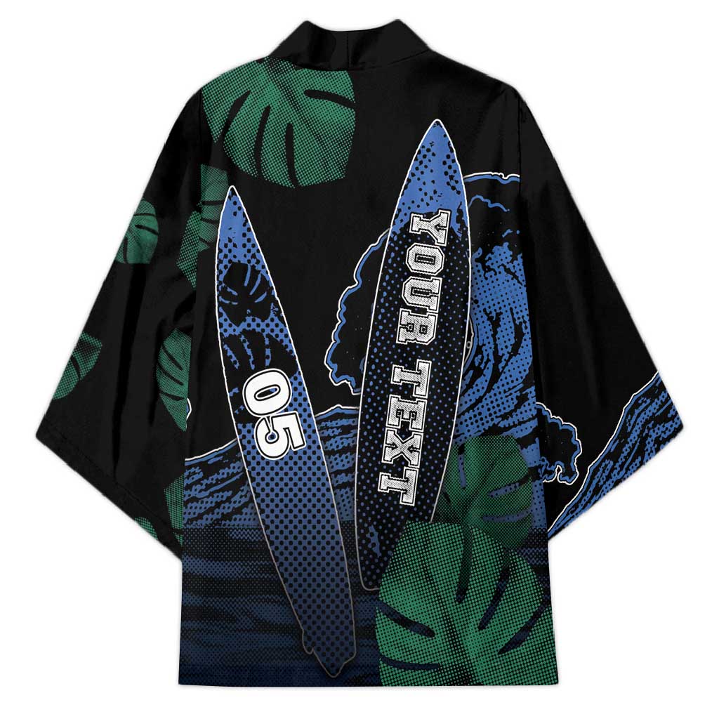 Custom Surfing Kimono Retro Waves Dot Halftone