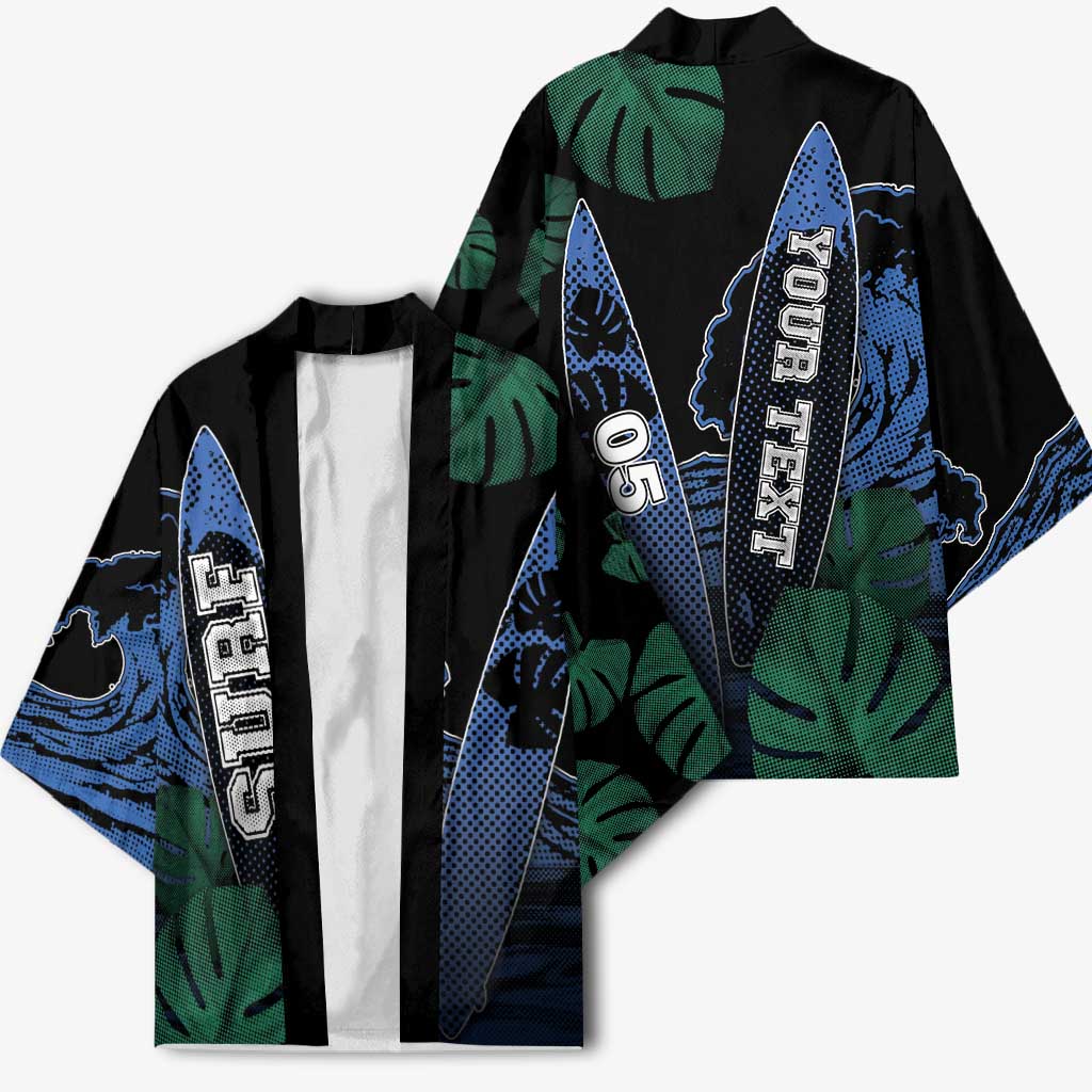 Custom Surfing Kimono Retro Waves Dot Halftone