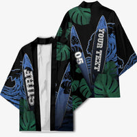 Custom Surfing Kimono Retro Waves Dot Halftone