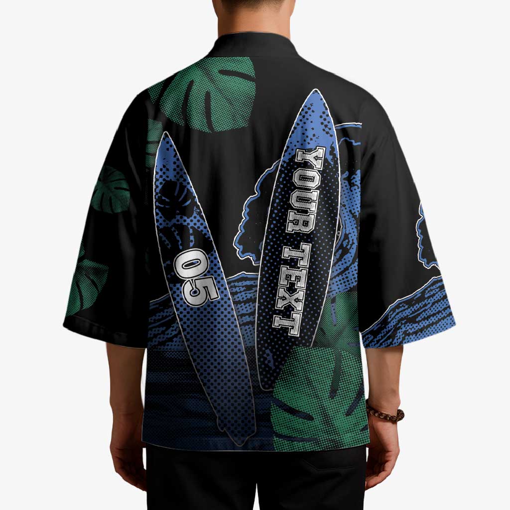 Custom Surfing Kimono Retro Waves Dot Halftone